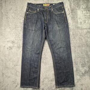 VTG Y2K Caffeine NYC Dark Wash Denim Jeans Mens 36x32 Midtown Straight